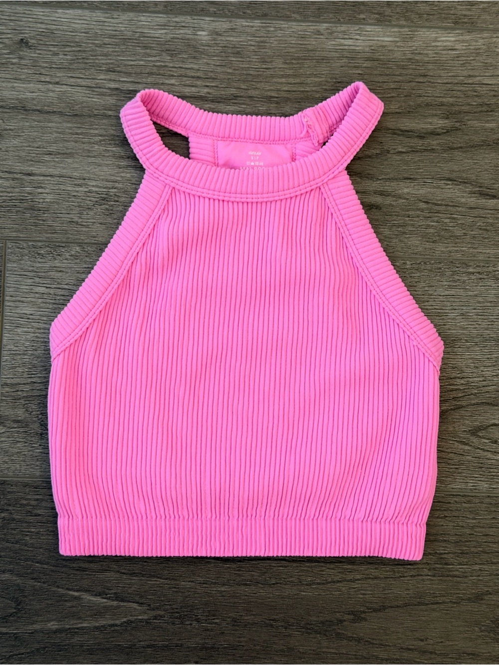 Aerie • Ribbed High-Neck Crop Tank Top - Hot Pink
